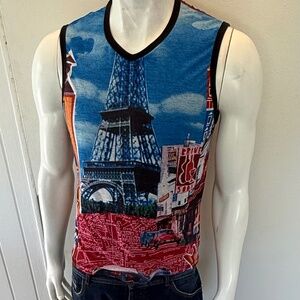 Custo Barcelona Men’s muscle shirt - Eiffel Tower design